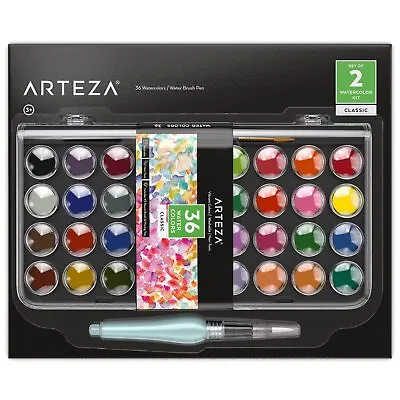 $16.99 • Buy Arteza Watercolor Kit- 36 Colors + 1 Water Brush Pen