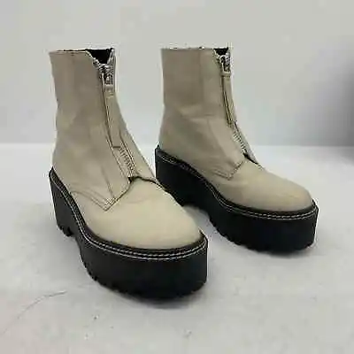 H&M Cream Platform Combat Women's Boots - Size 6 • $31.50