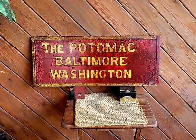 Antique Train Station Railroad Sign The Potomac Baltimore Washington 30  • $799.95