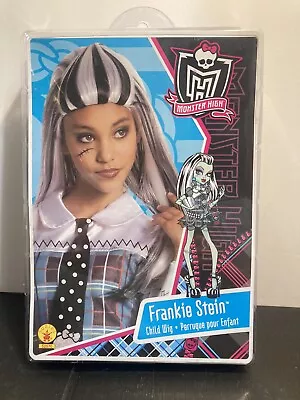 Frankie Stein Child Wig Monster High ~ Black & White Streaks ~ Dress Up ~ Prop • $17.50