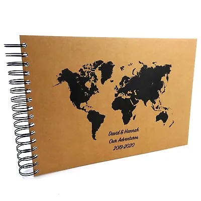 Personalised A5/A4/A3 World Map Scrapbook Travel Journal Photo Album Gift • £8.99