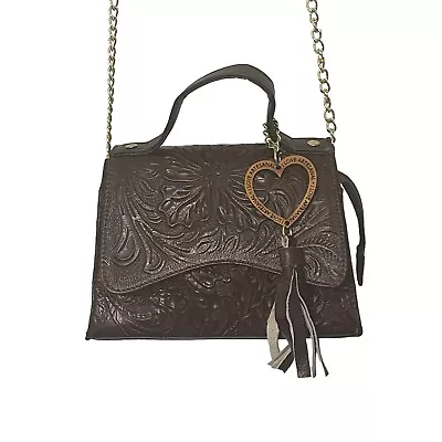 I Love Artesanal Womens Bag Hand Tooled Leather Mexico Crossbody NEW • $30