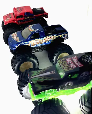 Mattel Hot Wheels Monster Jam Trucks LOT(3) GRAVE DIGGER-THRASHER-WESTERN RENE. • $12.90