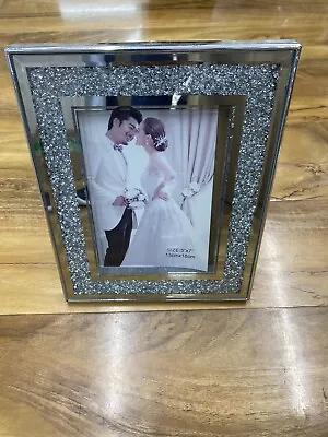 Crushed Diamond 7x5 Photo Frame Mirror Glass Trim With Crushed Sparkle Picture • £9.99