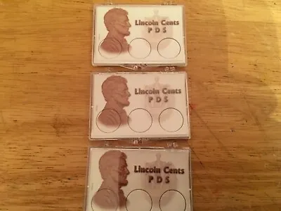 3) Snaplock Holders For Lincoln Cents - 3 Openings For PDS Mints • $4.50