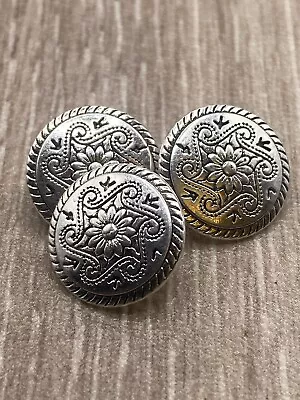 15mm Shank Buttons Antique Silver Flower Metal Sewing Coat Jacket Replace • £3.80