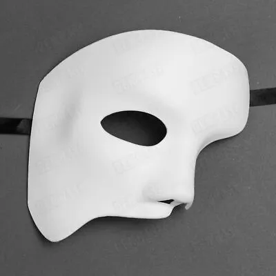 Halloween Costume White Phantom Of The Opera Theater Masquerade Party MEN Mask • $14.99