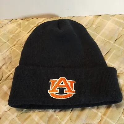 AUBURN TIGERS Hat Mens One Size NAVY BLUE & ORANGE Beanie Cap ADIDAS • $9.99