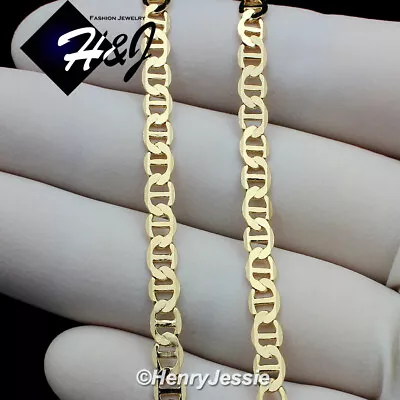 24 MEN WOMEN 18K Gold Filled 4mm Gold Puffed Mariner Link Chain Necklace*GGFN2 • $29.99