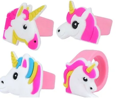 Pack Of 10 Mini Unicorn Rings Party Bags Fillers Girls Kids Favours Birthday • £2.95