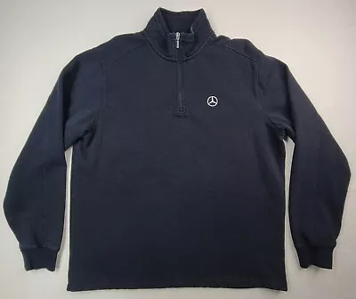 Mercedes Benz Pullover Sweatshirt Men's XL 1/4 Zip Black Fleece • $26.99