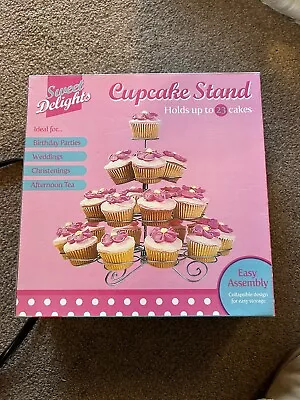 Cupcake Stand Sweet Delights Metal Holds 23 Cakes • £5