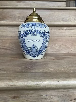 Original Delft Royal Goedewaagen Virginia VA Tobacco Jar 200/000 Vintage Holland • $95