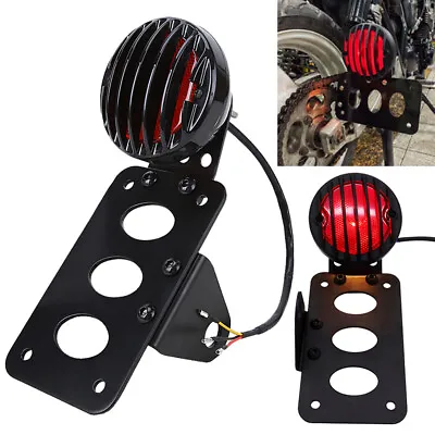 3/4  Axle Side Mount LED License Plate Bracket Tail Light Fit For Bobber Chopper • $29.09