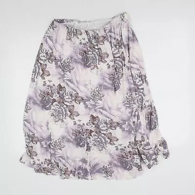 Saloos Womens White Floral Viscose Trumpet Skirt Size 22 • £9.50