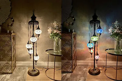 £135 • Buy 5 Glass Handmade Turkish Moroccan Moasic Light Floor Lamp UK Certified