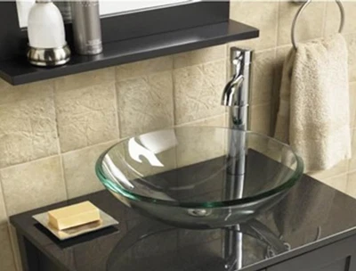 £69.89 • Buy Bathroom Cloakroom Countertop Clear Glass Bowl Basin Sink