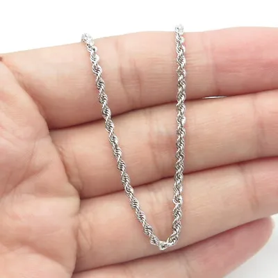 BAILEY BANK BIDDLE 925 Sterling Silver Vintage Peru Twisted Rope Necklace 18  • $39.95