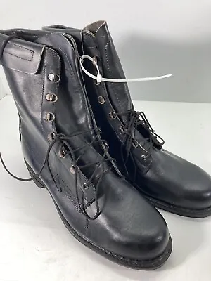 Addison Shoe Company Military Boots Men 9.5 D Black Leather Lace Up VTG NOS 1977 • $80.96