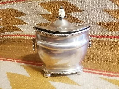 FINE SCARCE THOMAS BRADBURY STERLING SILVER TEA CADDY Or SUGAR BOX LONDON 1907 • $389.99