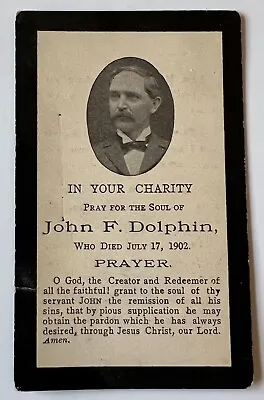 John F. Dolphin Funeral Memorial Card 1902 Antique CDV Mahanoy City PA • $19.95