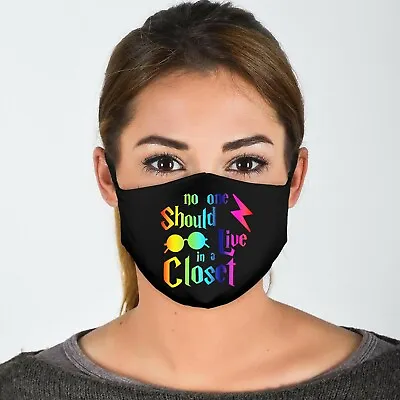 No One Should Live In A Closet Unisex 4 Ply Cotton Face Covering/Masks.LGBTQ (F) • £9.99