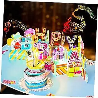  3D Musical Birthday Pop Up Card Blow Out LED Light Candle & Music Happy  • $18.58