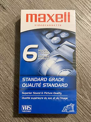 MAXELL Standard Grade VHS Video Cassette Blank Tape T-120 6-Hour New Sealed • $7.22