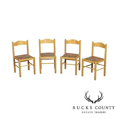 Mid Century Modern Set Of 4 Blonde Beechwood Dining Chairs • $635