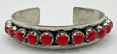 Native American Metal And Red Coral? Cuff Bracelet • £48.66