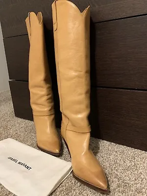 Isabel Marant Lenskee Women Tall  Leather Boots Sz 40 • $1025