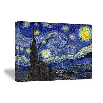 $40.49 • Buy Canvas Wall Art Print Starry Night Van Gogh Painting Repro Blue Picture Framed