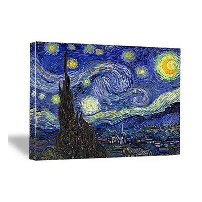 Canvas Wall Art Print Starry Night Van Gogh Painting Repro Blue Picture Framed • $35.59