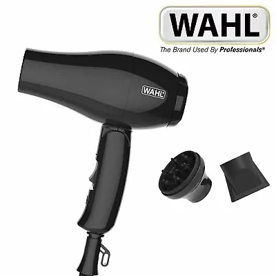 Wahl Compact Travel Hair Dryer Folding Handle 1000W Multi Voltage ZX982 - Black • £18.29