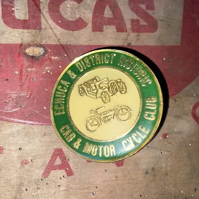 Vintage Enameled Car Motorcycle Badge Echuca & District Historic Car Cycle Club • $40