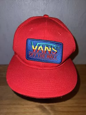 Vans Off The Wall BaseBall Cap Red Adults Adjustable Snapback Hat • £14.99