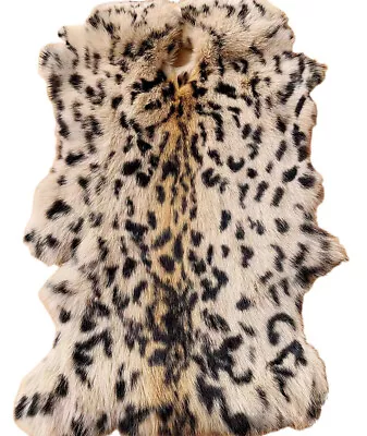 Tiger Print Real Rabbit Fur Pelt Soft Leather Hides For Crafting Garment Lining • $9.49