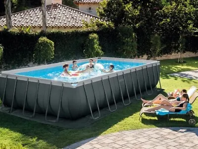 24ft X 12ft Ultra Frame XTR Rectangular Swimming Pool Set With Sand Filter 26364 • £1799.99