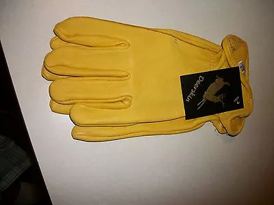 No 1 Grade Men Yellow (natural) Deer Skin Leather Gloves Bike Horse Riding Work  • $17.50