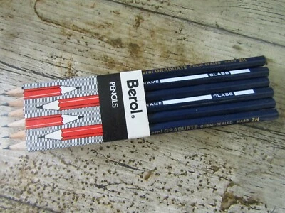 £4 • Buy 12 X Berol Graduate School Writing Pencils 2H New Old Stock Unused 1970's