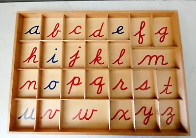 Montessori Wood Cursive Letters/ Bonus Counting Beads • $99