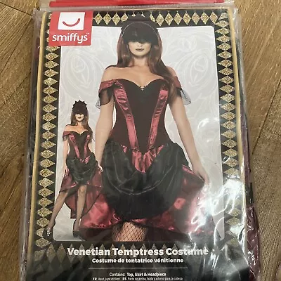 Venetian Temptress Costume Burlesque Womens Ladies Halloween Fancy Dress New S • £14.99