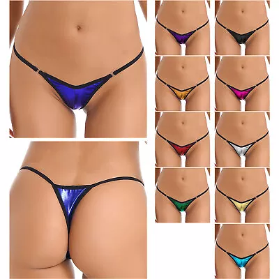 UK Womens Shiny G-Strings Micro Thongs Mini Panties T-back Bikini Briefs Bikini  • £6.99