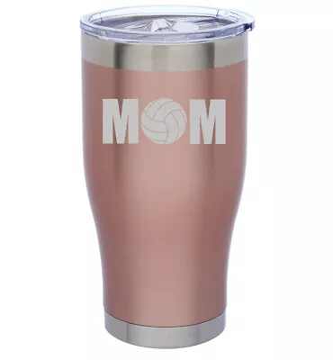 Rose Gold Double Wall Insulated Stainless Steel Tumbler Mug MOM Volleyball • $26.99