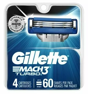 Gillette Mach3 Turbo Razor Cartridges - Pack Of 4 🔥💥🔥💥 • $17.01