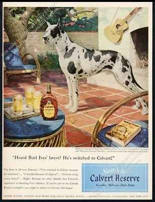 1949 Harlequin Great Dane Art Calvert Reserve Whiskey Vintage Print Ad • $9.99