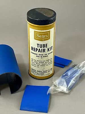 Vintage SEARS & Roebuck Tube And Rubber Repair Kit Metal Tin - Partial Contents • $8.25