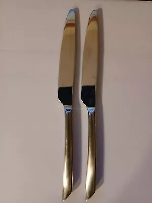 2 Mikasa Satin Wave Forged Stainless Dinner Knives Flatware • $14.99