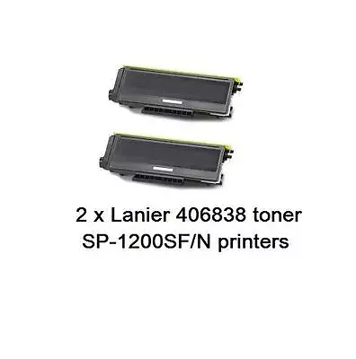 2x Black Toner Cartridges 406838 For Lanier SP1200 SP-1200SF SP-1200N Printers • $39.99