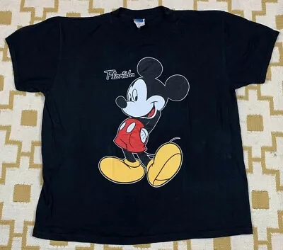 VTG 90's Disney Mickey Mouse Florida T-Shirt Men's SZ M Black Rare • $3.99